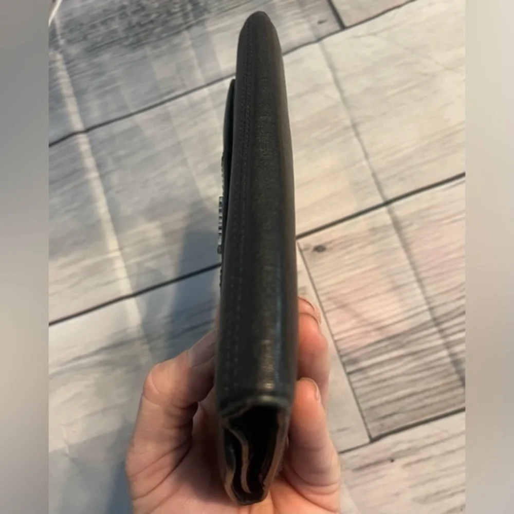 Coach Black Leather Essentials Poppy Trifold Wallet EUC​ - Picture 10 of 10